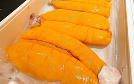 日干してから熟成したからすみは